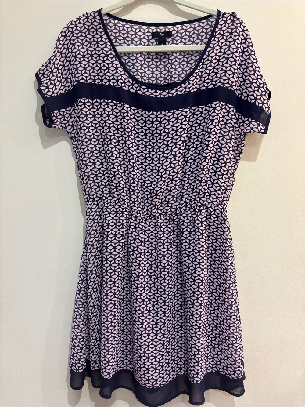 GAP Navy and Purple Fit and Flare Dress Size M